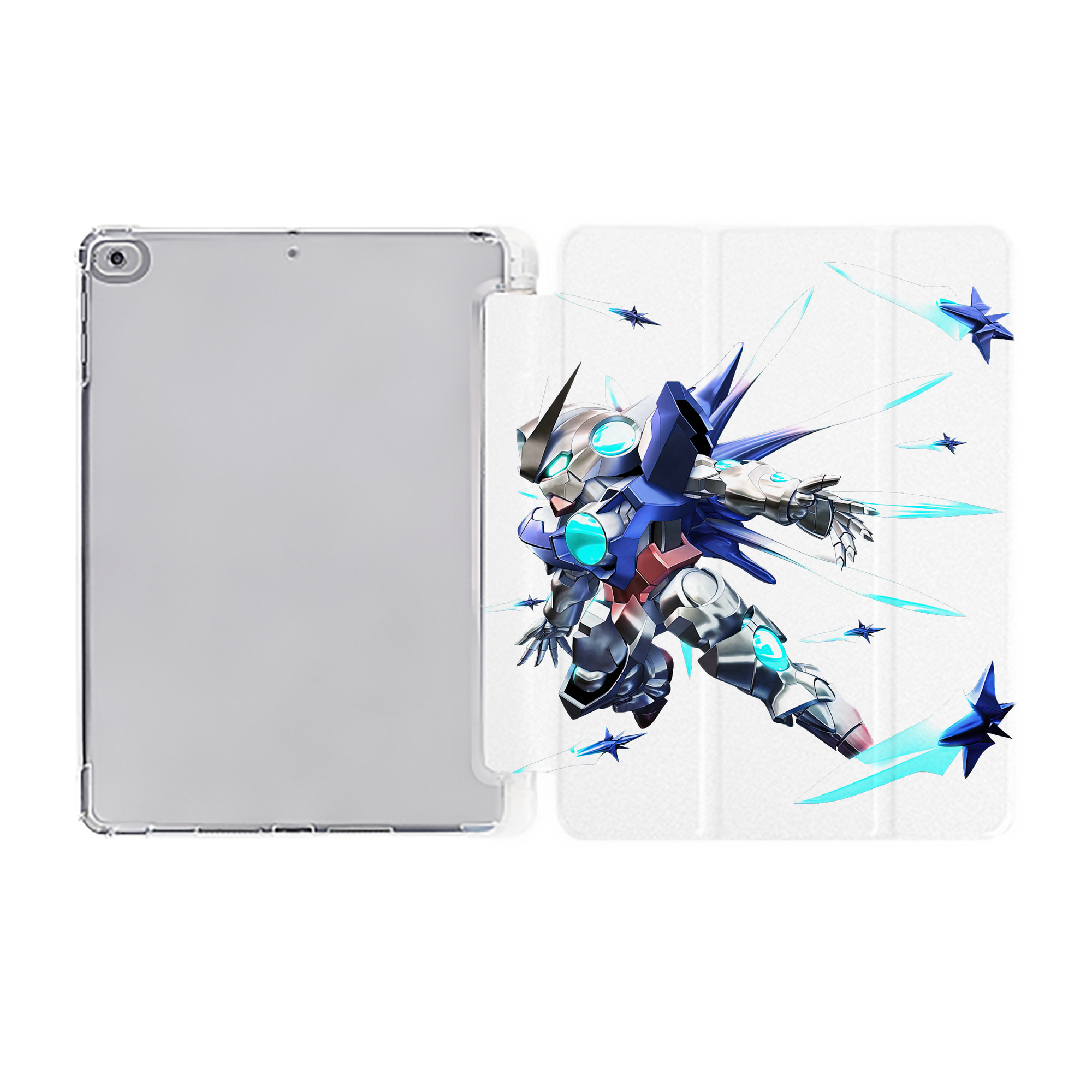 （画像用） 機動戦士ガンダム Mobile Suit Gundam IPad ケース ペン収納付き 三つ折りスタンド PUレザー×シリコン 対応機種9.5/10.5/10.9インチ
